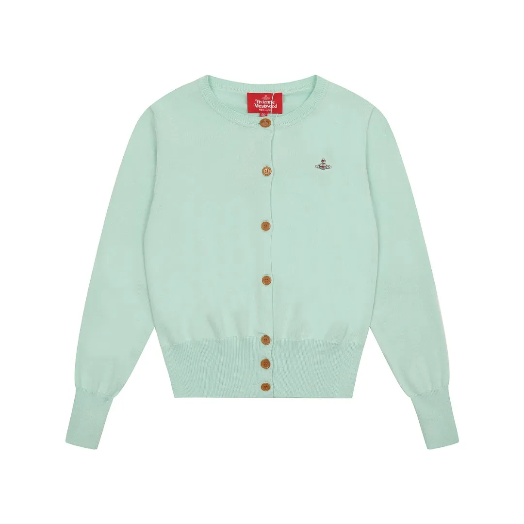 VIVI115 vivienne west wood Classic knitted sweater wool cardigan 2024 autumn latest model Exclusive and highest quality on the entire network Order with confidence - 🧩 15% merino cotton wool 85% wool blend 🧩Correct Italian 🇮🇹100% wool washed wheat logo 🧩Original purchase Real model opening 🧩Original purchase records and comparison pictures can be provided Place your order with confidence 🧩 Instant sale of all Taobao 300+ versions. The quality of the purchasing agent is excellent. It is definitely not a copywriter. It is a real good product. The actual product is far beyond the budget. Size: S -M- L Color: black, white, light green, purple, apricot